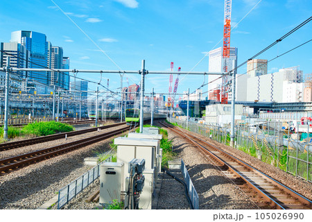 山手線新駅　高輪ゲートウェイ駅から品川方面の眺望 105026990