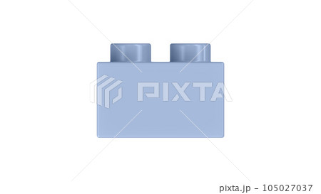 Chambray Blue Lego Block Isolated on a White Background. 105027037