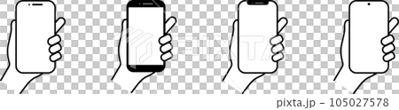 スマホを持つ手のフレームセット 105027578