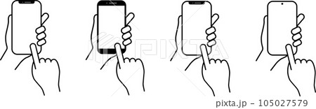 スマホと手のセット 105027579