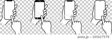 スマホと手のセット 105027579