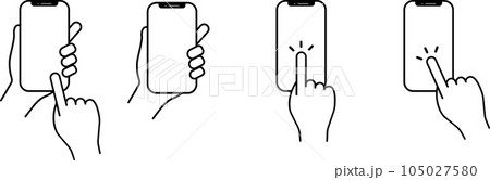 スマホと手のセット 105027580