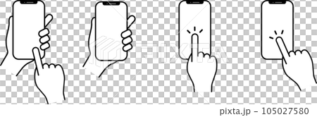スマホと手のセット 105027580