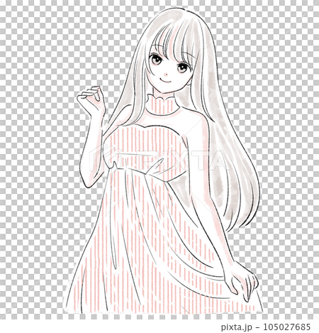 女の子、女性のイラスト素材 女の子、女性のイラスト素材 105027685
