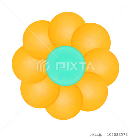 yellow watercolor flower with turquoise centre yellow watercolor flower with turquoise centre 105028578