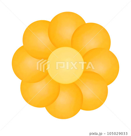 Golden Yellow Watercolor Flower with Yellow Pollen Golden Yellow Watercolor Flower with Yellow Pollen 105029033