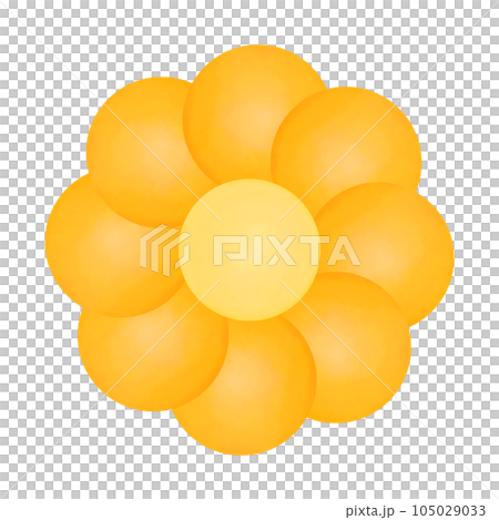 Golden Yellow Watercolor Flower with Yellow Pollen Golden Yellow Watercolor Flower with Yellow Pollen 105029033