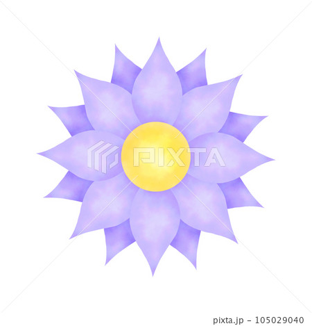 Pastel Lilac Watercolor Flower with Yellow Pollen Pastel Lilac Watercolor Flower with Yellow Pollen 105029040