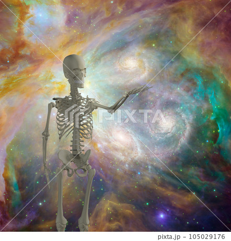 Skeleton holds light Skeleton holds light 105029176