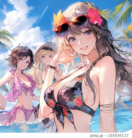 海と女の子たち | sea ​​and girls　Generative AI 105030117