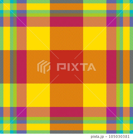 Plaid check pattern. Seamless fabric texture. Tartan textile print. 105030381