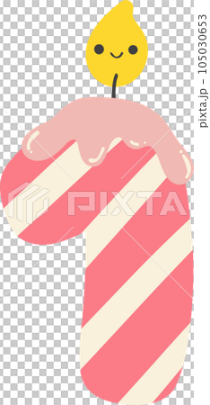 A cartoon number 1 birthday candle with a pink and white striped design. This cheerful and festive image is perfect for any birthday celebration. A cartoon number 1 birthday candle with a pink and white striped design. This cheerful and festive image is perfect for any birthday celebration. 105030653
