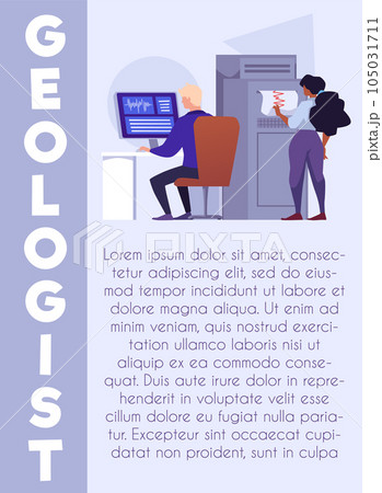 Poster or vertical banner about geologists flat style, vector illustration 105031711
