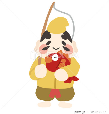 可愛くデフォルメした恵比須天のカラーイラスト 可愛くデフォルメした恵比須天のカラーイラスト 105032087