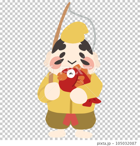 可愛くデフォルメした恵比須天のカラーイラスト 可愛くデフォルメした恵比須天のカラーイラスト 105032087