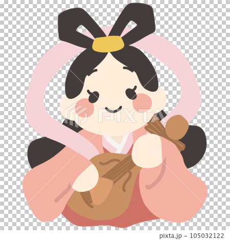 可愛變形弁財天的彩色插圖 可愛變形弁財天的彩色插圖 105032122