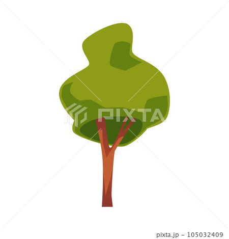 Cartoon green tree vector illustration, summer season plant icon isolated on white background Cartoon green tree vector illustration, summer season plant icon isolated on white background 105032409