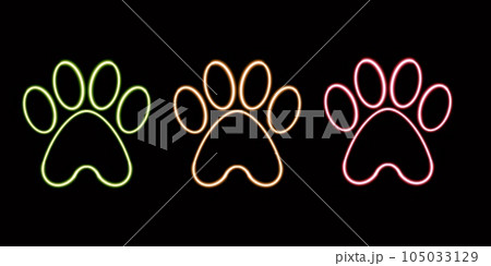 glossy paw print glowing desktop icon, neon sticker, neon figure, glowing figure, neon geometrical figures  glossy paw print glowing desktop icon, neon sticker, neon figure, glowing figure, neon geometrical figures  105033129