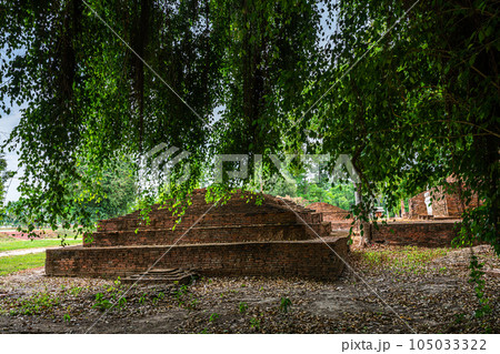 Ancient buddha figures in (SRI SUKHOT) temple is an ancient buddhist temple in Chan Palace is a Buddhist temple It is a major tourist attraction in Phitsanulok,Thailand. 105033322