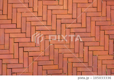 orange brick floor Background Texture for pattern Background With Copy Space For design 105033336