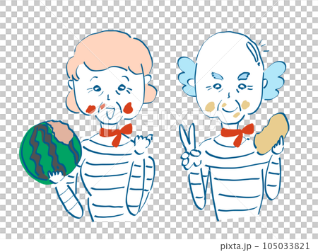 老年人享用夏季水果插畫素材 老年人享用夏季水果插畫素材 105033821