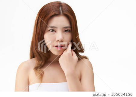 Beauty, a clean-skinned young woman Beauty, a clean-skinned young woman 105034156