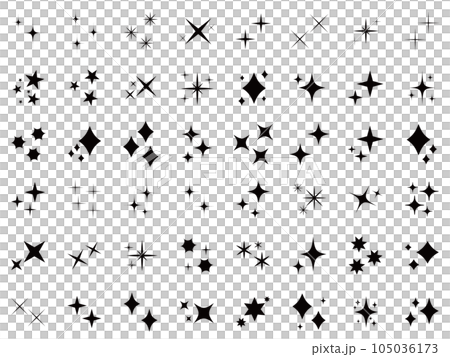 Simple star/glitter icon set Ashirai simple shining icon set 105036173