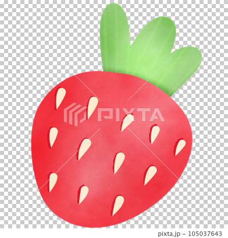 Drawing of strawberry isolated on transparent background for usage as an illustration, food, fruits and eating concept 105037643
