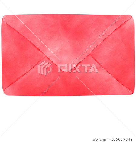Drawing of red envelope isolated on transparent background for usage as an illustration and a decorative element 105037648