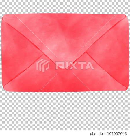 Drawing of red envelope isolated on transparent background for usage as an illustration and a decorative element 105037648