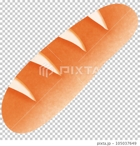 Drawing of bread isolated on transparent background for usage as an illustration, food, snacks, bakery and eating concept 105037649