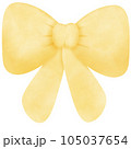 Drawing of yellow ribbon isolated on transparent background for usage as an illustration and a decorative element 105037654