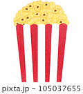 Drawing of popcorn isolated on transparent background for usage as an illustration, food and snack concept 105037655