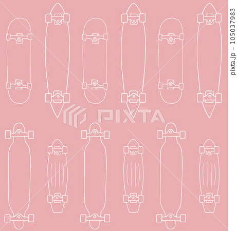 Vector seamless pattern of hand drawn skateboard Vector seamless pattern of hand drawn skateboard 105037983