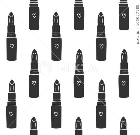 Vector seamless pattern of hand drawn lipstick Vector seamless pattern of hand drawn lipstick 105037989