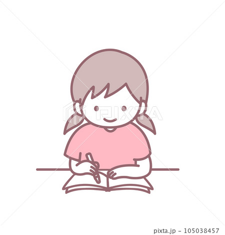ノートに書く女の子 105038457