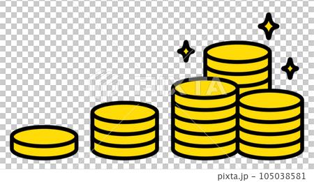 Illustration of a coin that has successfully accumulated 105038581