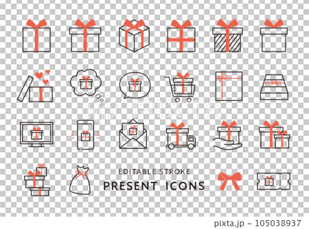 各種禮物圖標集（彩色） 105038937