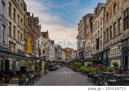 Antwerp Belgium, city skyline at Oude Koornmarkt street 105039715