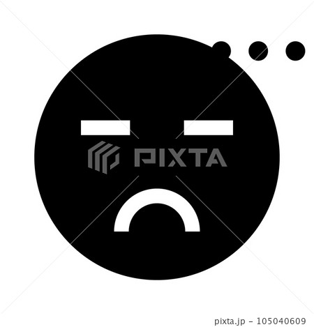表情、無言、うーんを表す塗りつぶしスタイルのアイコンのイラスト素材 [105040609] - PIXTA