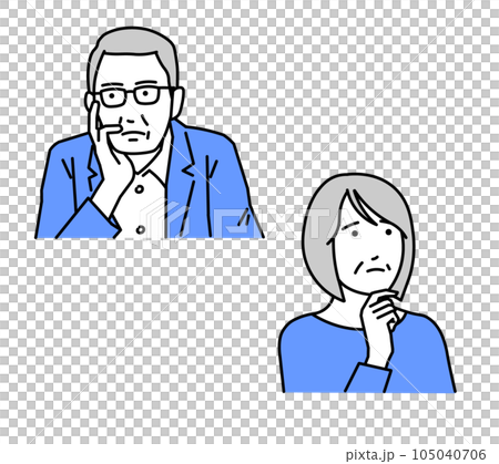 高級男性和女性上半身圖標 105040706