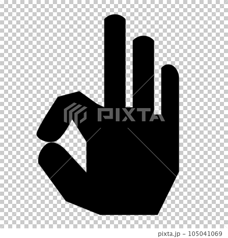 代表手、ok 和金錢的填充風格圖標 105041069