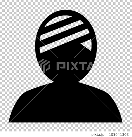 けが・病気、包帯を表す塗りつぶしスタイルのアイコン けが・病気、包帯を表す塗りつぶしスタイルのアイコン 105041308