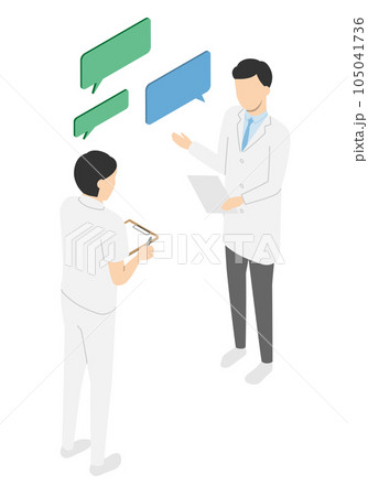 会話する白衣の男性達 105041736
