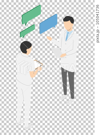 会話する白衣の男性達 105041736