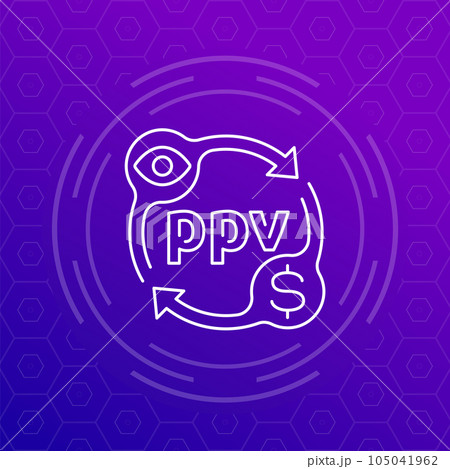 ppv icon, pay per view, line vector design ppv icon, pay per view, line vector design 105041962