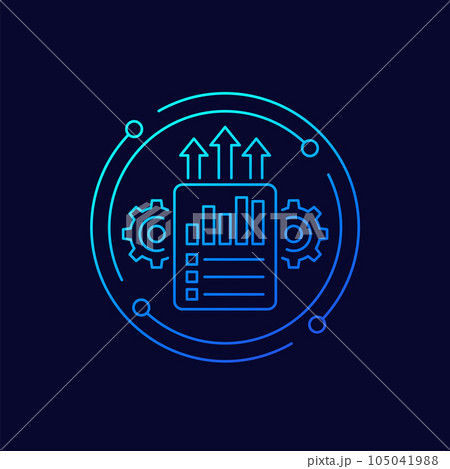 increase productivity icon, linear design 105041988