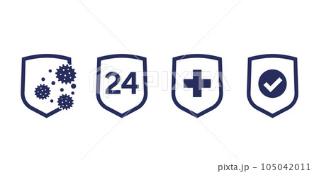 immune system, antibacterial protection icons set 105042011