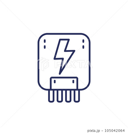 electric power control box line icon 105042064