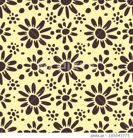Retro seamless pattern with flowers Retro seamless pattern with flowers 105043775